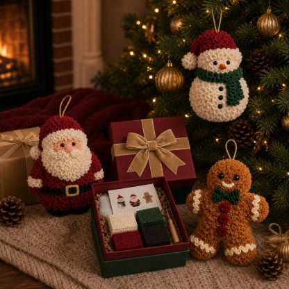 🔥 3D Fabric Poke Christmas Ornament Kit
