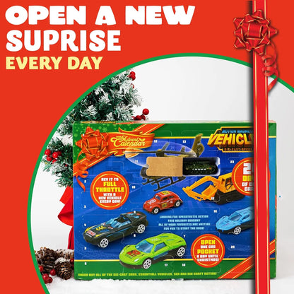🎄 24-Day Vehicle Advent Calendar – 24 Mini Vehicles & Play Map