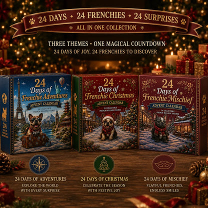 ⏳ Last Day 49% OFF – 🐶 24 Days of Frenchie Mischief Advent Calendar – Collectible French Bulldog Figurines 🎁