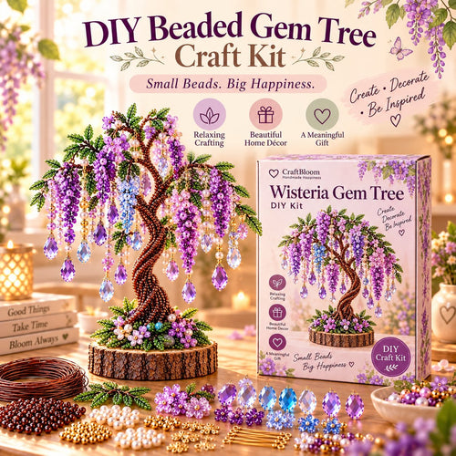 DIY Beaded Gem Tree Craft Kit – Handmade Crystal Tree Home Decor