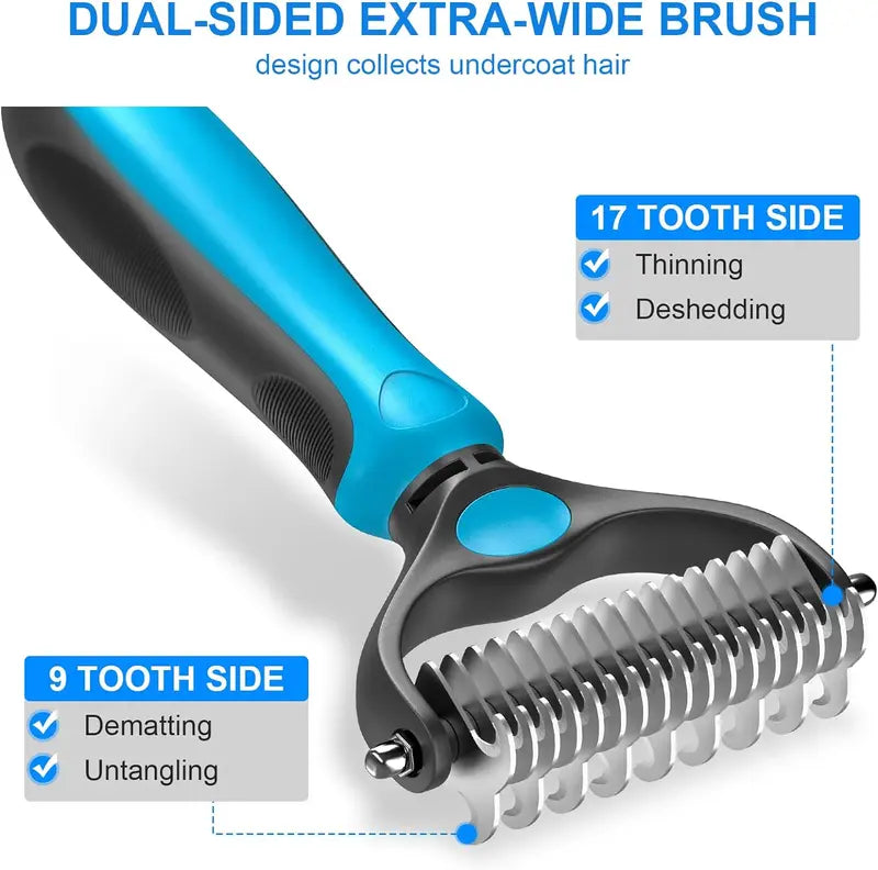 🐶FLASH SALE: 50% OFF! ✨2-in-1 Pet Grooming Brush – Deshed, Detangle & Smooth