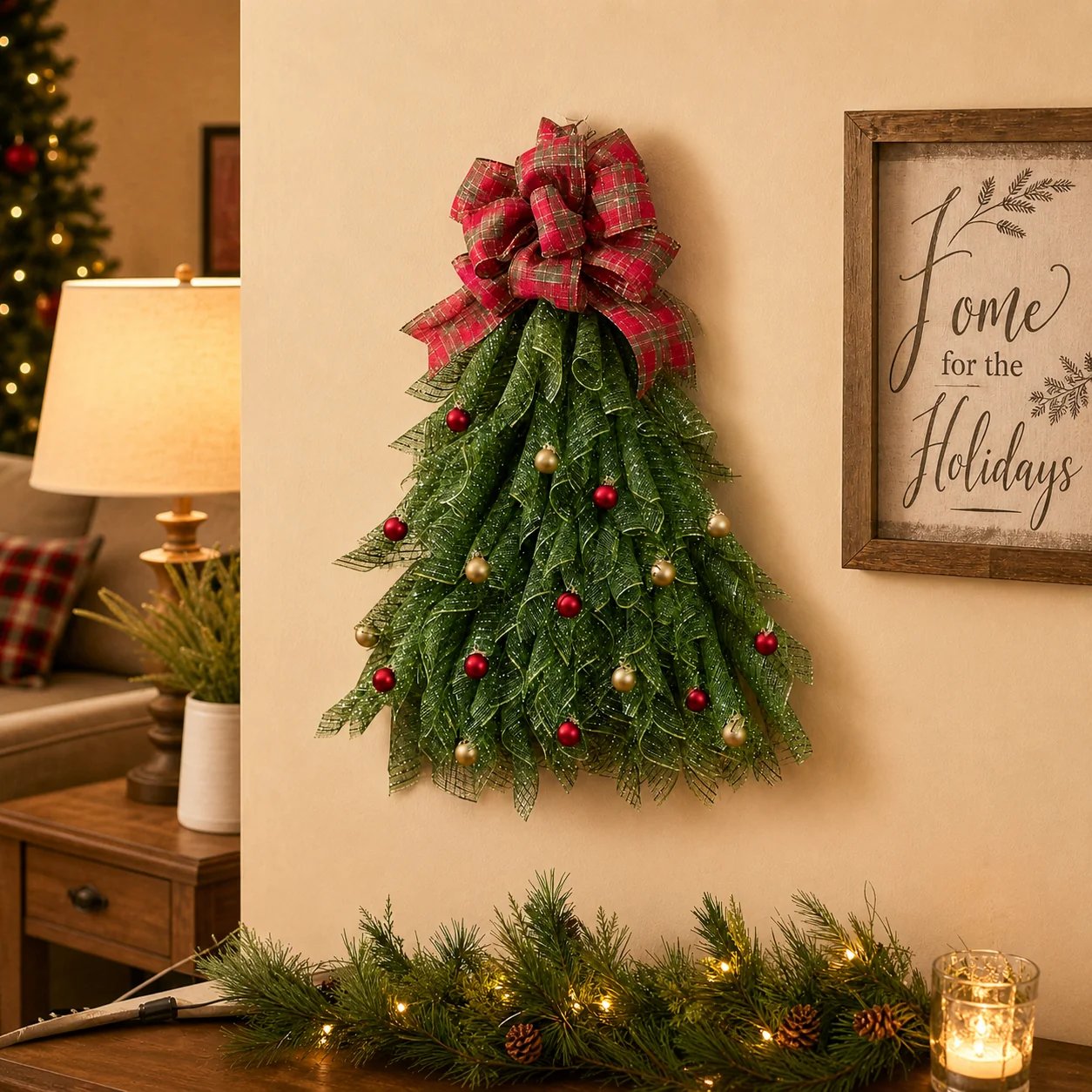 🔥Christmas Sale 50% OFF - 🎄Handmade Christmas Tree Wreath for Front Door