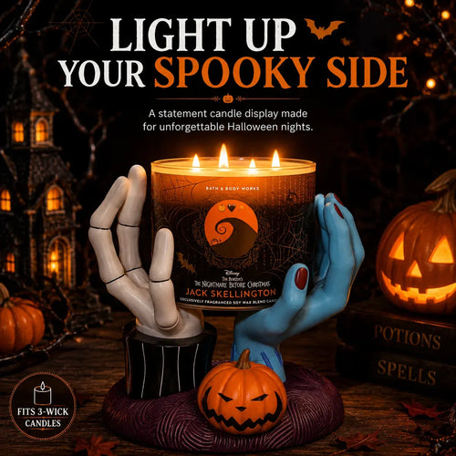 🎃 Spooky Hand Candle Holder – Gothic Halloween Pumpkin Display