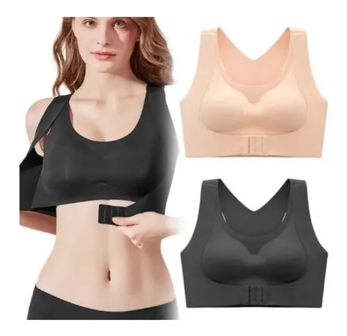 👙 Front Closure Cross-Back Wireless Posture Bra – Ultra Push-Up, All-Day Comfort & Natural Lift for a Slimmer, Taller Silhouette 💖