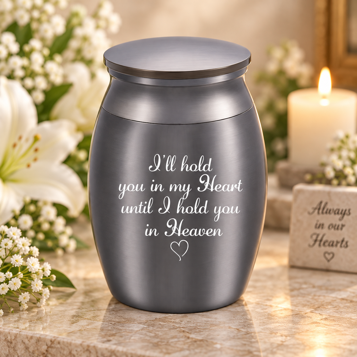 🕊️ “I’m Always With You” Personalized Mini Urn – Memorial Keepsake in Loving Memory of Mom or Dad 🤍