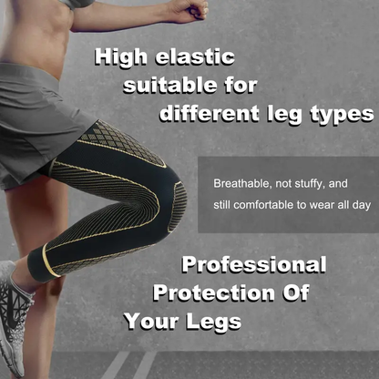 🦵 Copper Fiber Full-Leg Compression Sleeve – Unisex Support for Sports & Training