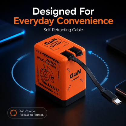 ⚡Retractable Charging Cable – Compact Self-Winding Cable for Travel, Desk & Everyday Use