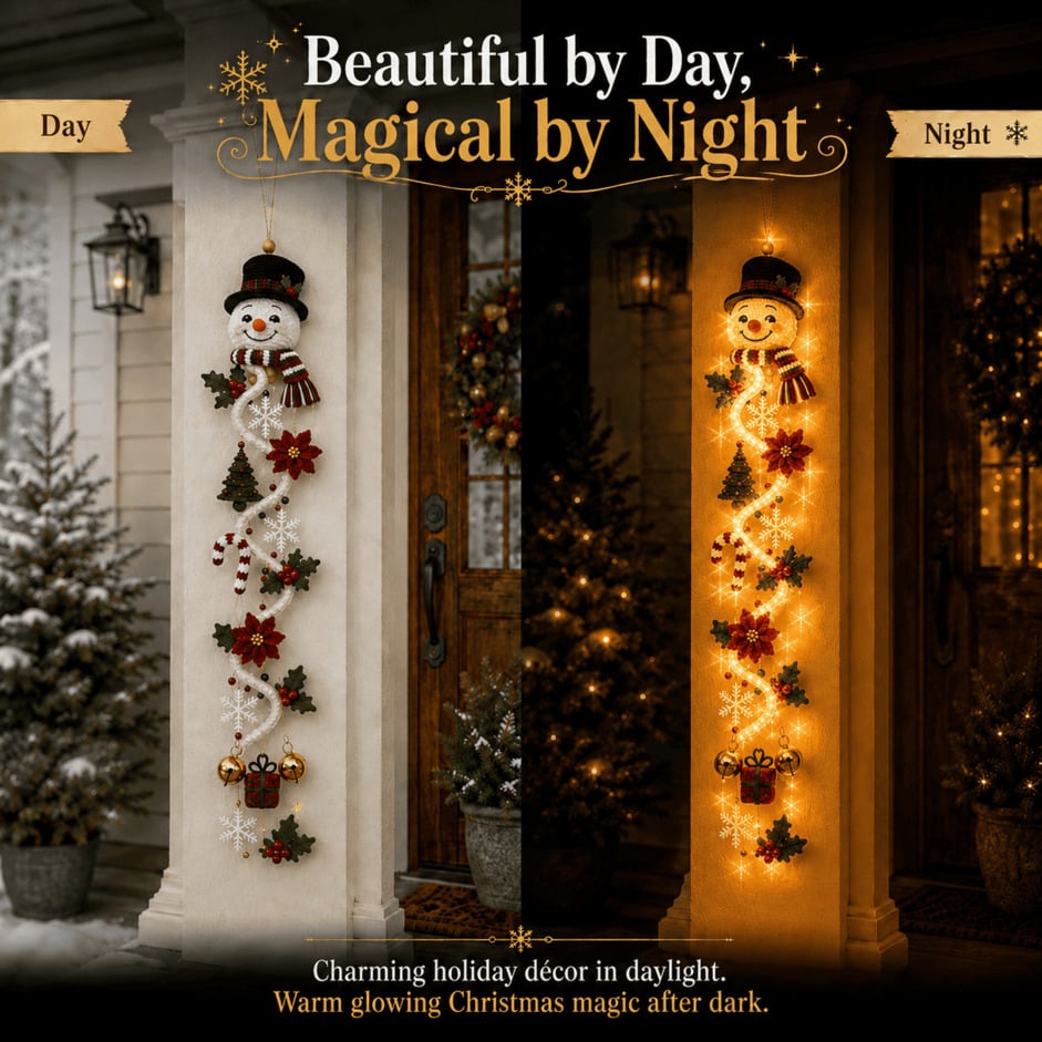 ⏳ Ultimo giorno: 49% DI SCONTO – 🎄 Decorazione natalizia luminosa da porta MerryCascade | 6 design festivi, luce calda, dettagli 3D & decorazione verticale salvaspazio ✨