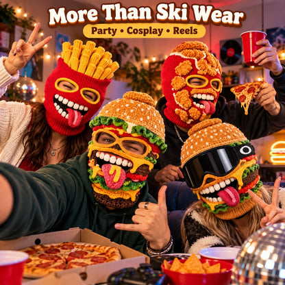 3D Fast Food Knit Balaclava - Thermal Ski & Snowboard Mask