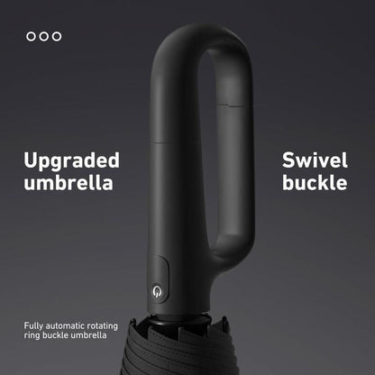 ☔50% OFF NOW! Automatic Folding Umbrella – Windproof Waterproof Compact Travel Umbrella with C-Shaped Hands-Free Hook Handle for Rain & Sun