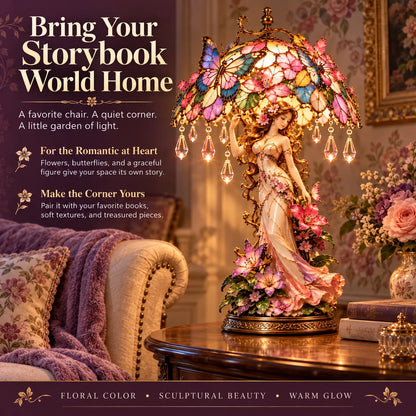 ⏳ Last Day 49% OFF – 🦋 Butterfly Blossom Fairy Light | Warm Floral Table Lamp with Crystal-Style Accents ✨
