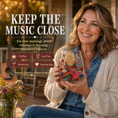 🤠 🎸 Vintage Country 3D Glass Collection – 8 Raised Western Music & Floral Designs