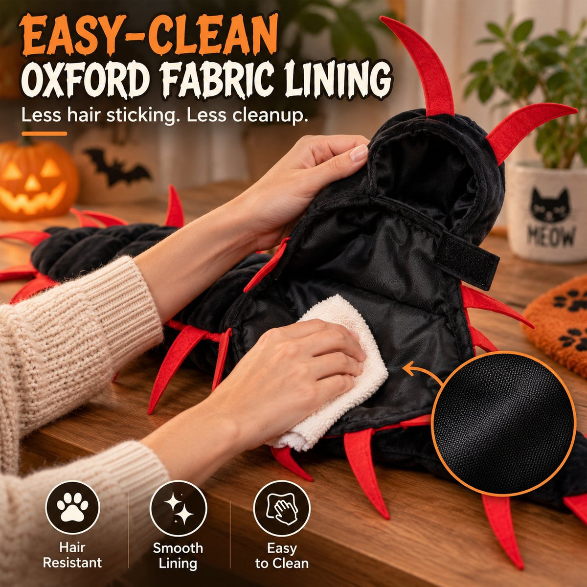 😺Halloween Cat Centipede Costume – Funny 3D Padded Creepy Crawler Outfit for Cats