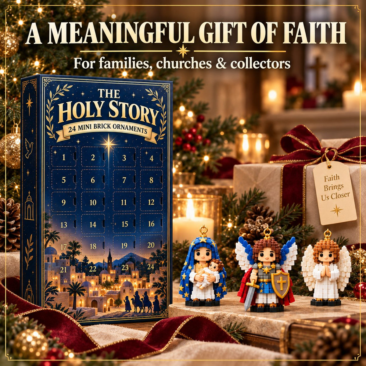✨ The Holy Story 24-Day Mini Brick Ornament Advent Calendar