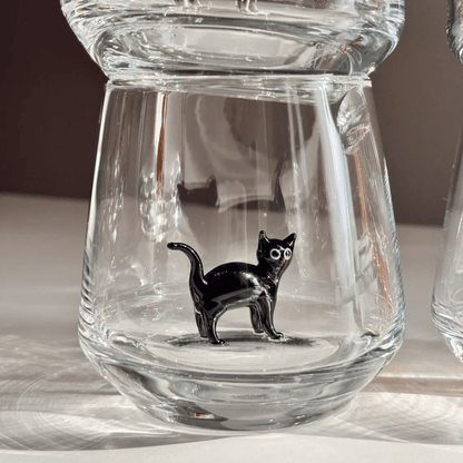 🐱 Handmade Glass Cat Wine Glass