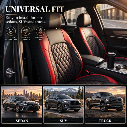 ⭐ 9-piece Universal Fit Leather Car Seat Cover Set