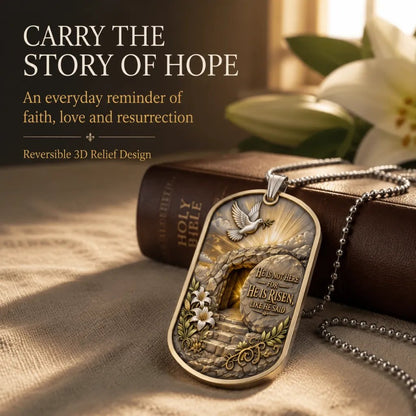 🔥LAST DAY 50% OFF - ✝️“Greater Love” 3D Jesus Dog Tag Necklace – Bold Military-Inspired Design for Him❤️