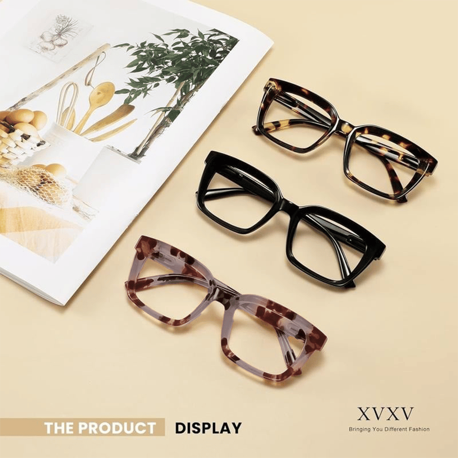 🔥✨👓3 Pack Tortoiseshell Reading Glasses – Blue Light Blocking Oversized Square Readers