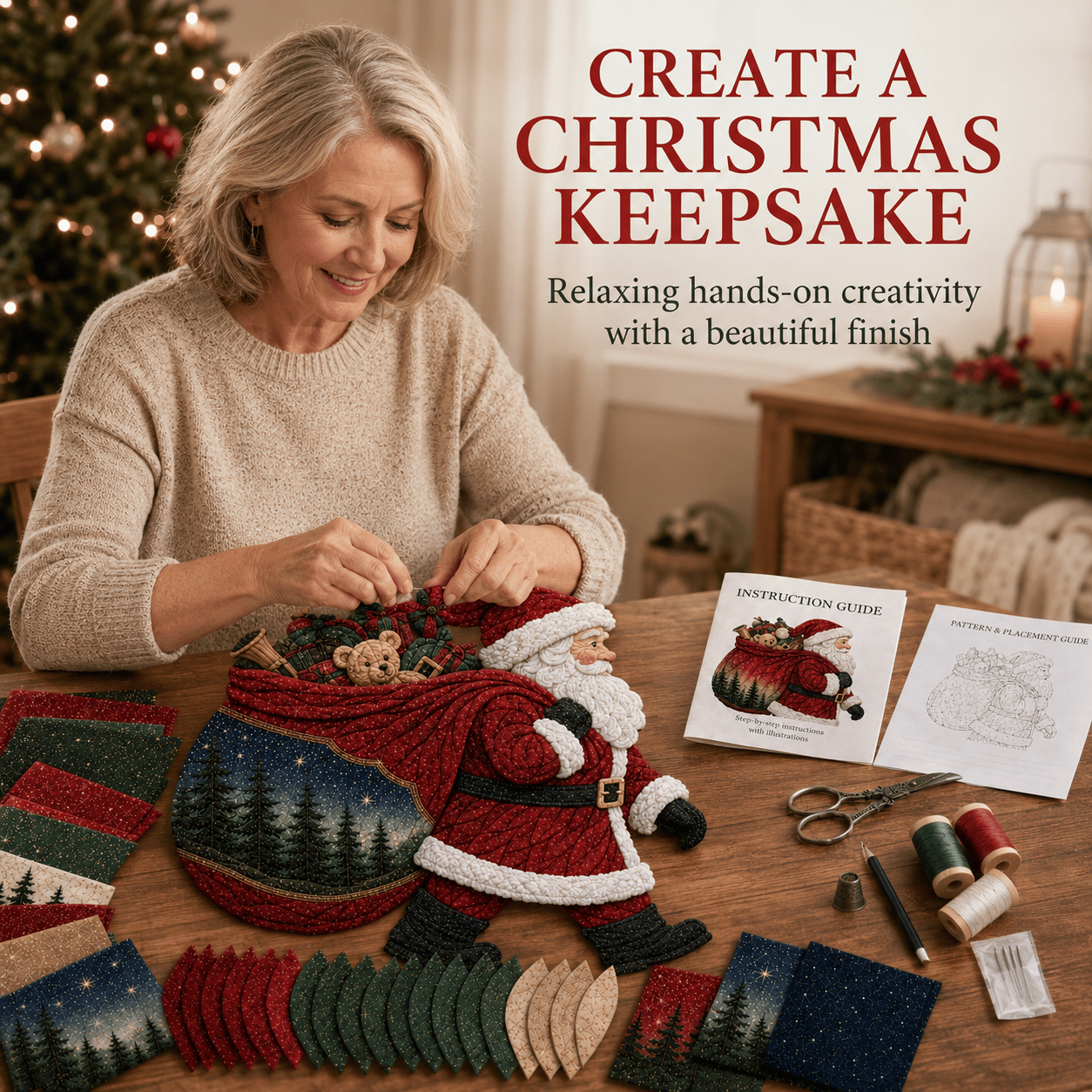 🔥Limited Time 50% OFF - 🧵 Christmas Fabric Art Door Hanging Craft Kit