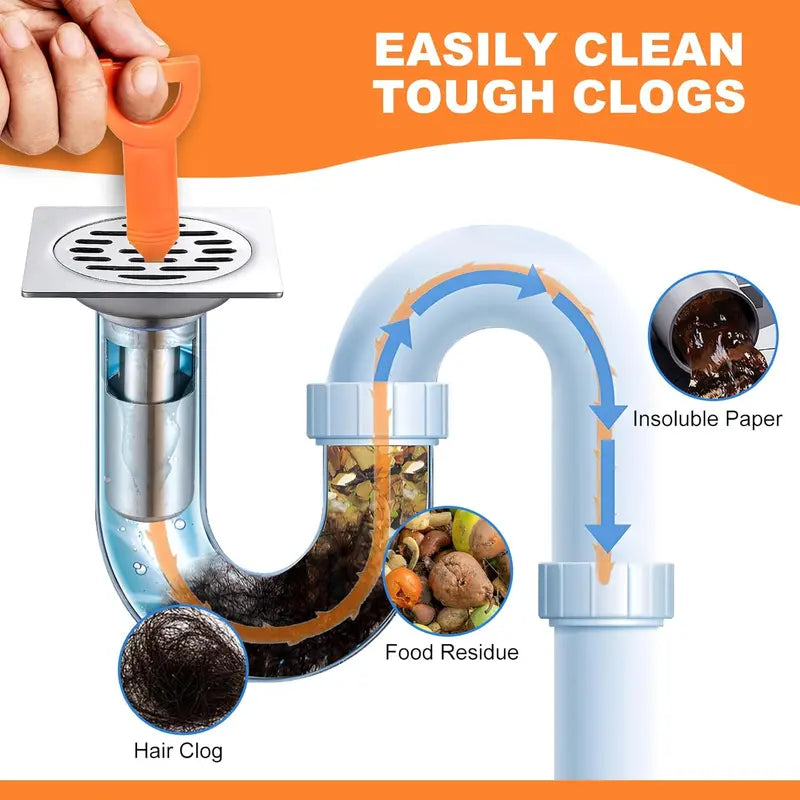🔥Hot Sale🛠️20.5‑inch Drain Snake – Flexible Durable Hair Clog Remover Tool, Quick Sink Tub Pipe Dredger, Reusable Drain Cleaner Stick for Bathroom Kitchen Sewer Blockages