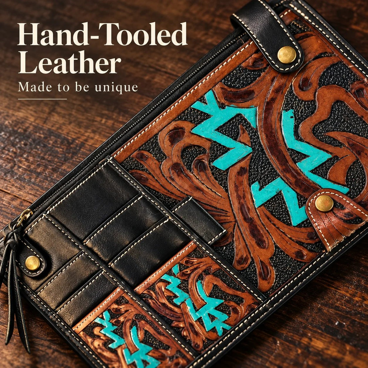 🕶️ Aztec Tooled Visor Holder