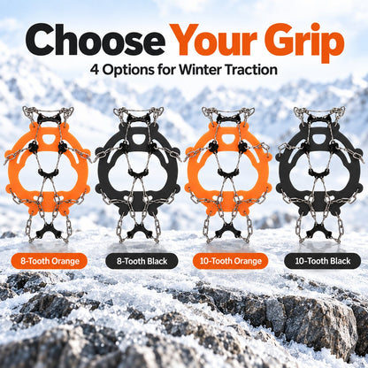 🧗‍♂️8/10-Tooth Welded Chain Crampons | Non-Slip Snow Ice Grips for Outdoor Hiking❄️