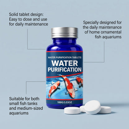 💧Aquarium Water Purifying Tablets ✨Fish Tank Water Cleaner Tablets for Turbid Water & Impurity Removal