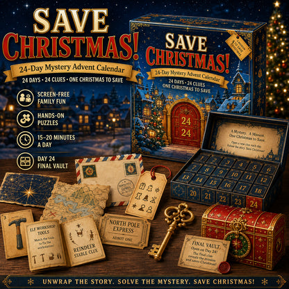 🎄🔎 Mystery Adventure Advent Calendar -24 Days, 24 Clues, One Final Reveal