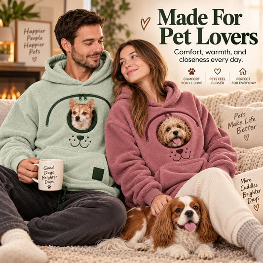 🐾 Rider Pet Carrier Sherpa Hoodie – Cozy Hands-Free Dog Carrying Hoodie