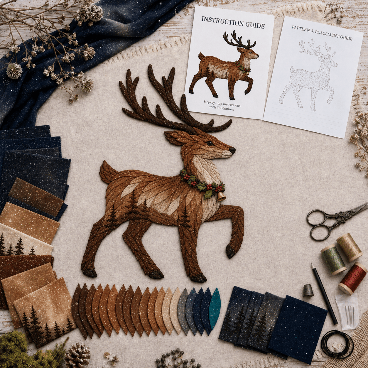 🔥Limited Time 50% OFF - 🧵 Christmas Fabric Art Door Hanging Craft Kit