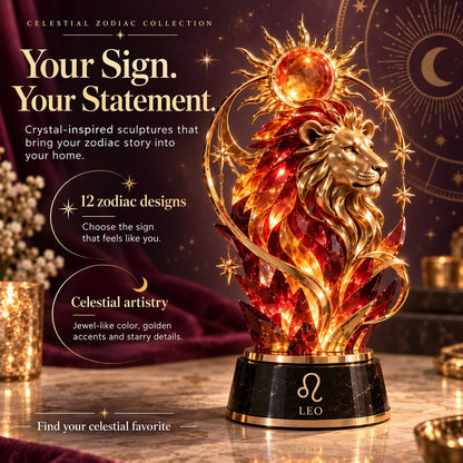 🔥HOT SALE🔥 49% OFF – 🌙 Celestial Zodiac Sculpture | 12 Jewel-Like Zodiac Designs with Golden Details ✨