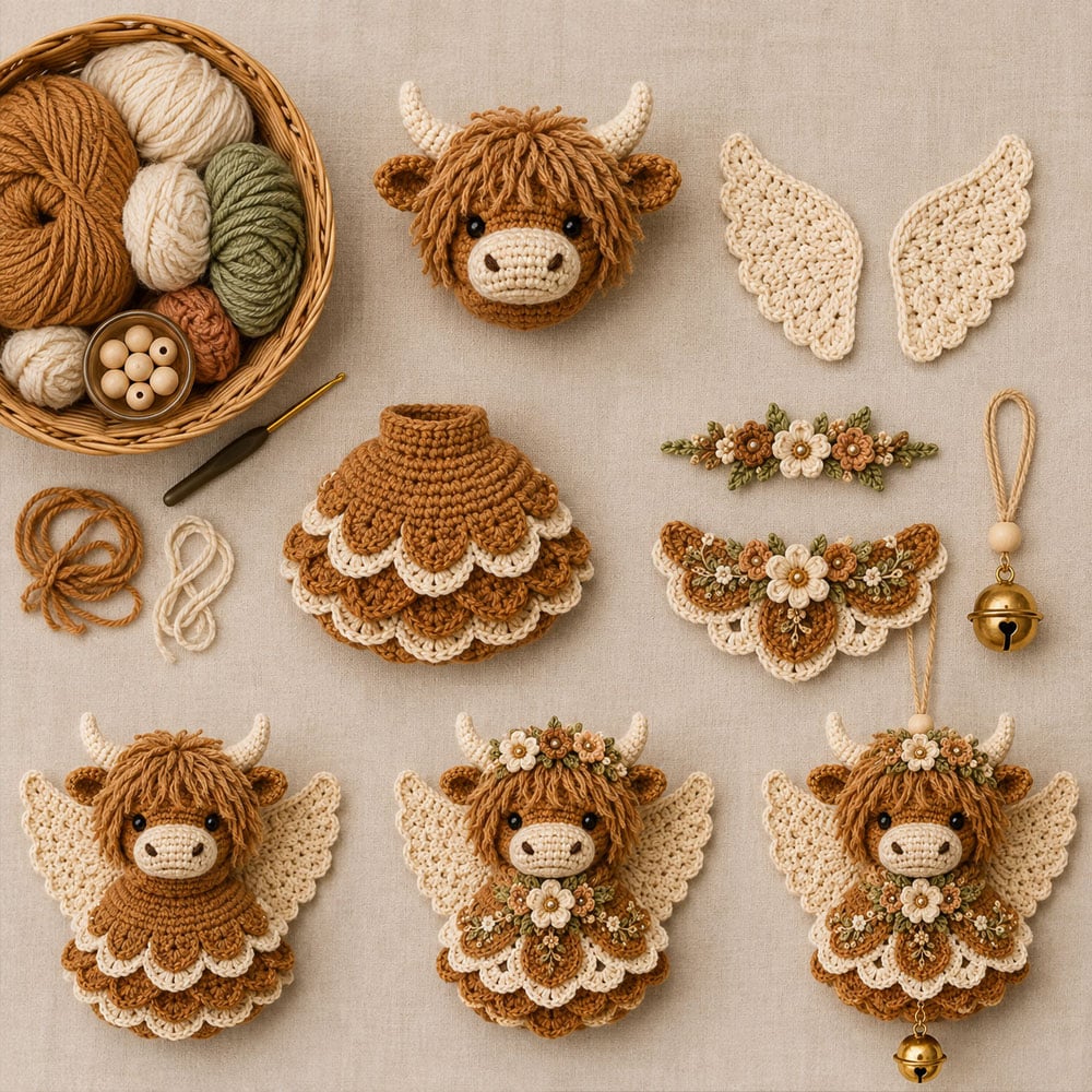 🎉🪽 Animal Angel Crochet Ornament DIY Kit