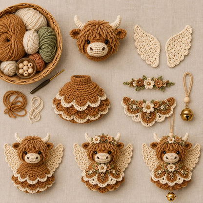 🎉🪽 Animal Angel Crochet Ornament DIY Kit
