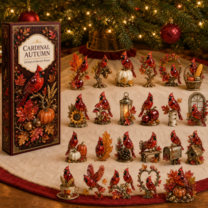 24-Day Cardinal Advent Calendar | Collectible Christmas & Autumn Figurines
