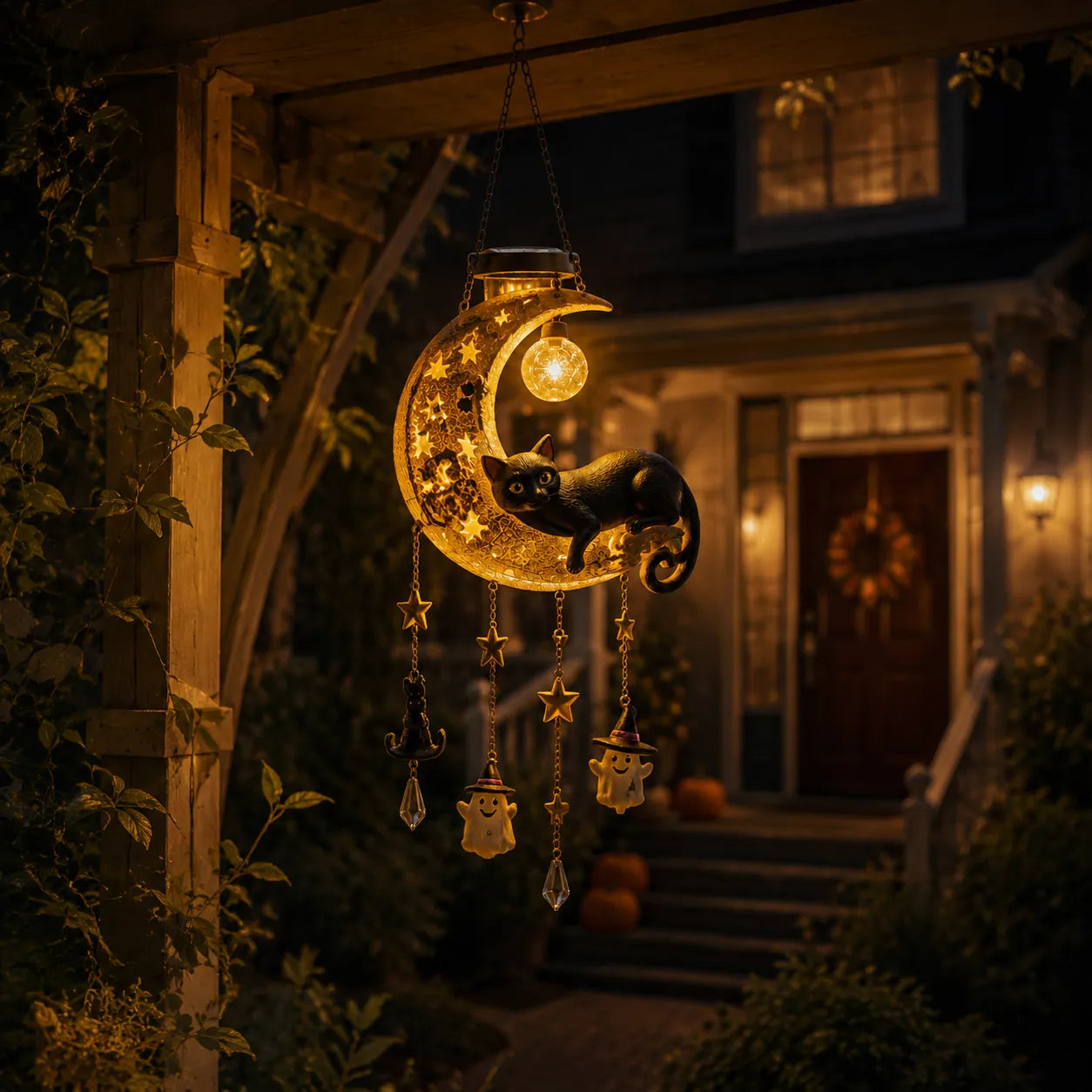 Whimsical Solar Halloween Hanging Lantern