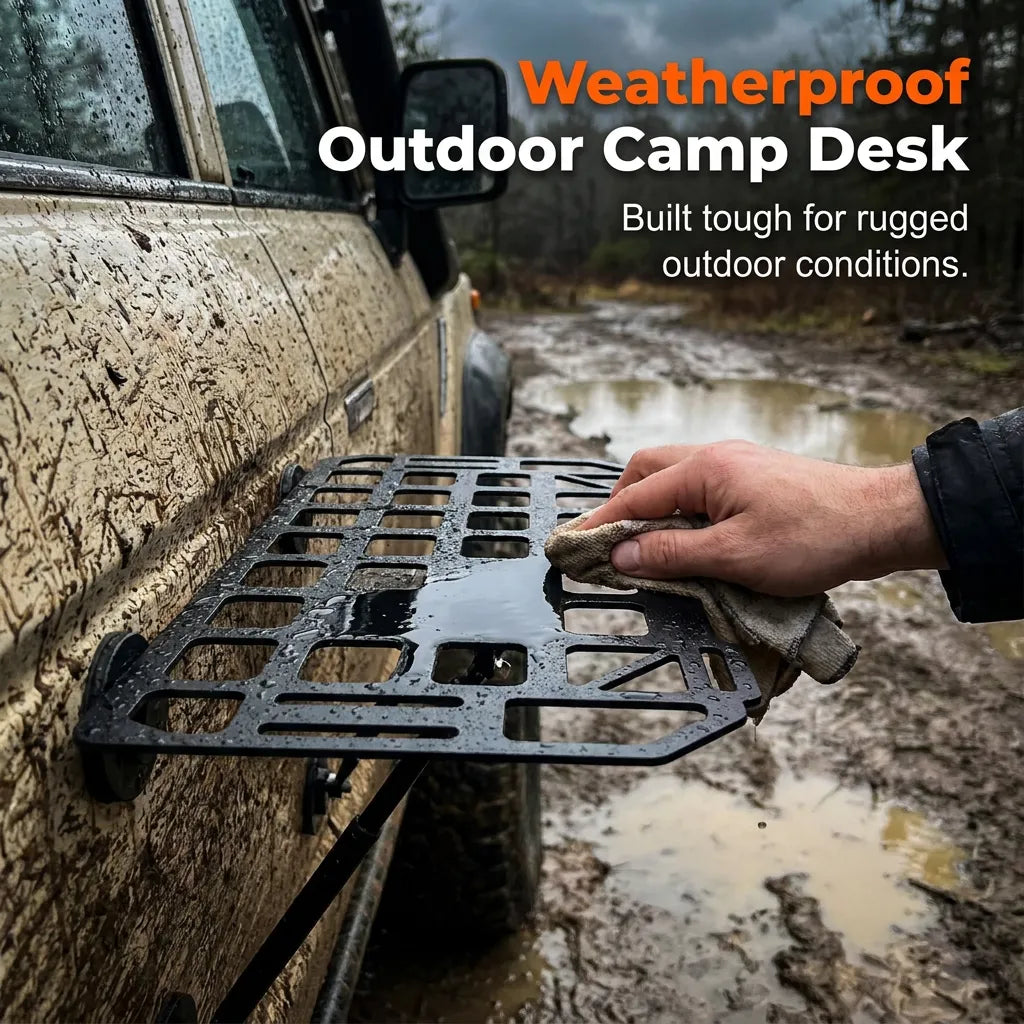 Heavy-Duty Magnetic Vehicle Side Table | Portable Grid Camp Desk