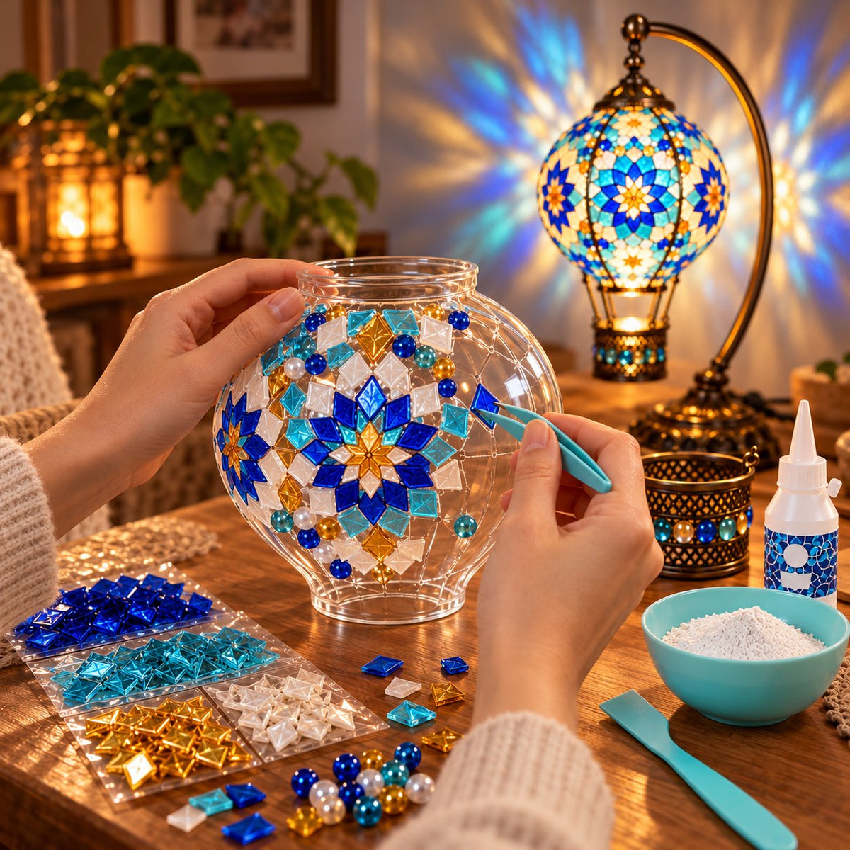 DIY Turkish Mosaic Hot Air Balloon Lamp Kit