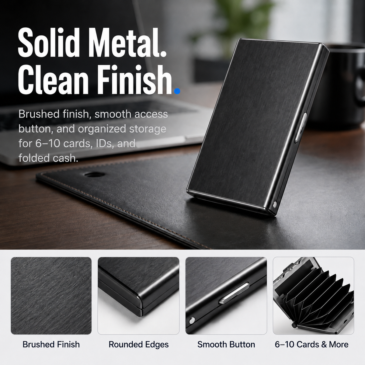 🔒 Slim RFID-Blocking Metal Card Holder