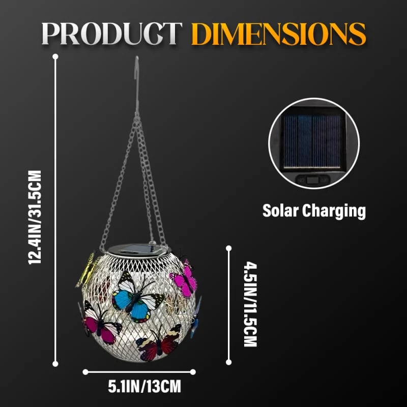 ⏳Solar Garden Pendant Light | Handcrafted Iron Art Lantern for Magical Outdoor Ambiance