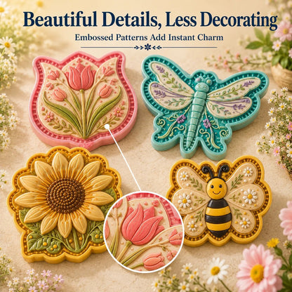 🎉⏳ Last Day 49% OFF – 🌸 8-Design Spring Garden Mini Pie Mold Collection | Reusable Embossed Molds for Shaping Detailed Bee, Butterfly, Ladybug, Sunflower, Cottage & More 🥧✨