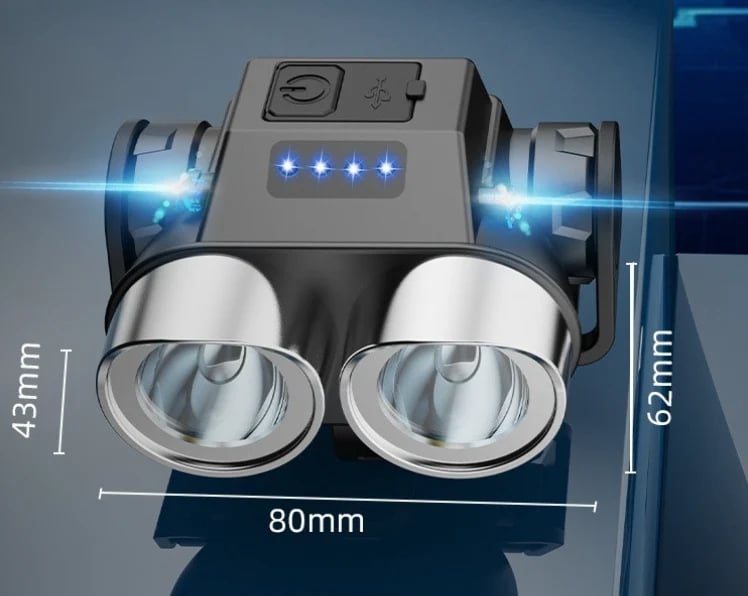 🚲 Portable Dual-Head LED Bike Headlight