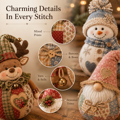 🎄 DIY Patchwork Fabric Doll Kit – Create Your Own Handmade Christmas Character