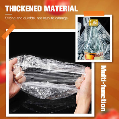 100pcs Disposable Stretch Film for Bowls & Plates, Elastic Container Lids, Plastic Wrap Alternative for Leftovers, Fruit, Vegetables & Kitchen Food Storage