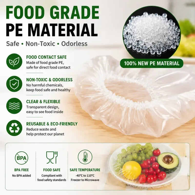 🔥🎁100PCS Disposable Stretch Food Covers for Bowls & Plates