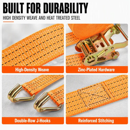 🚚💪 Heavy-Duty Ratchet Cargo Strap – Secure Double-Hook Tie Down for Cars, Trucks & Trailers
