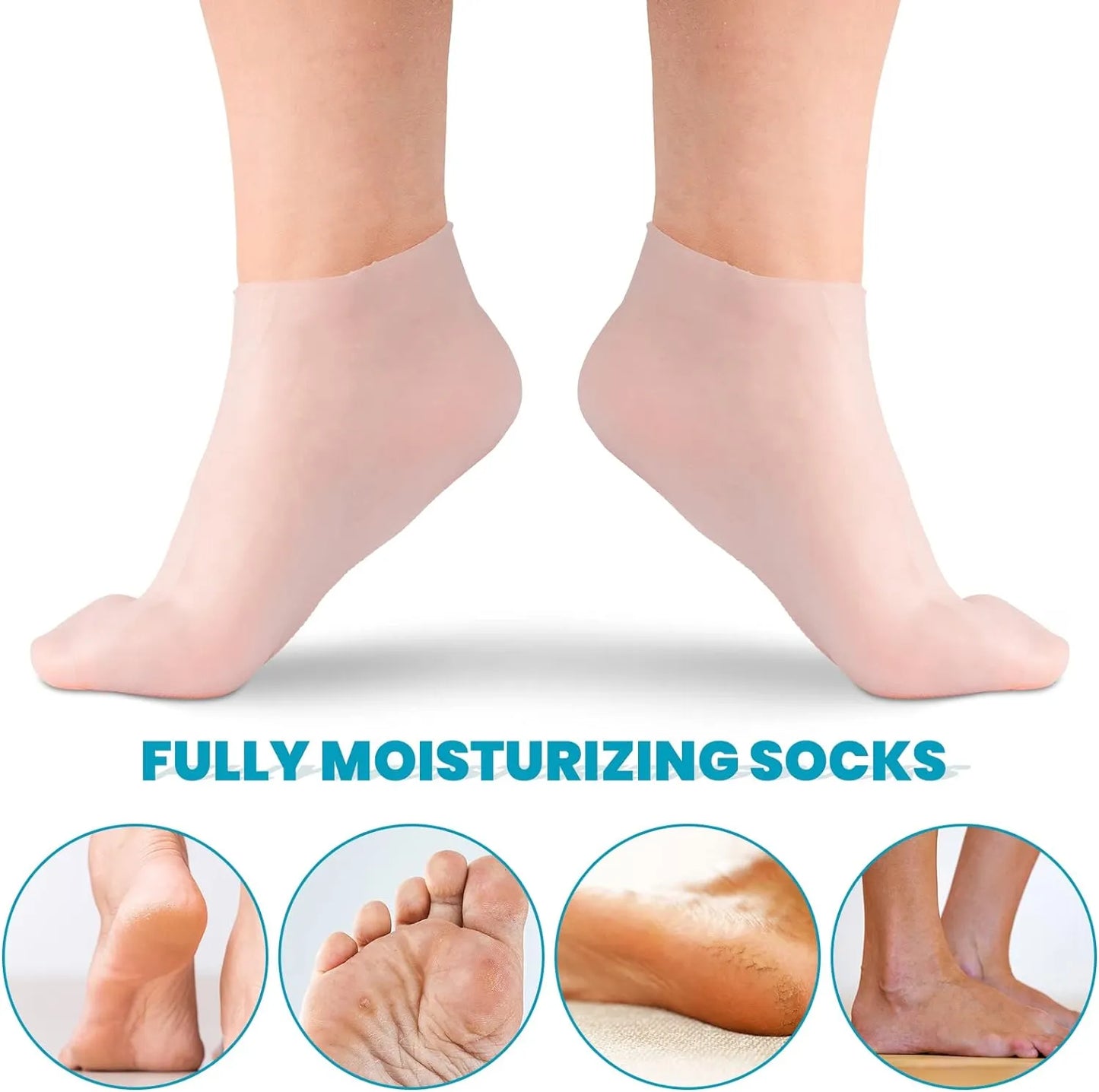 🔥 Soft Silicone Moisturizing Gel Socks - Home Foot Care & Spa Kit