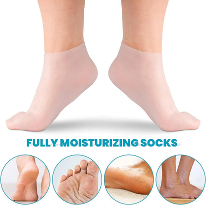 🔥 Soft Silicone Moisturizing Gel Socks - Home Foot Care & Spa Kit