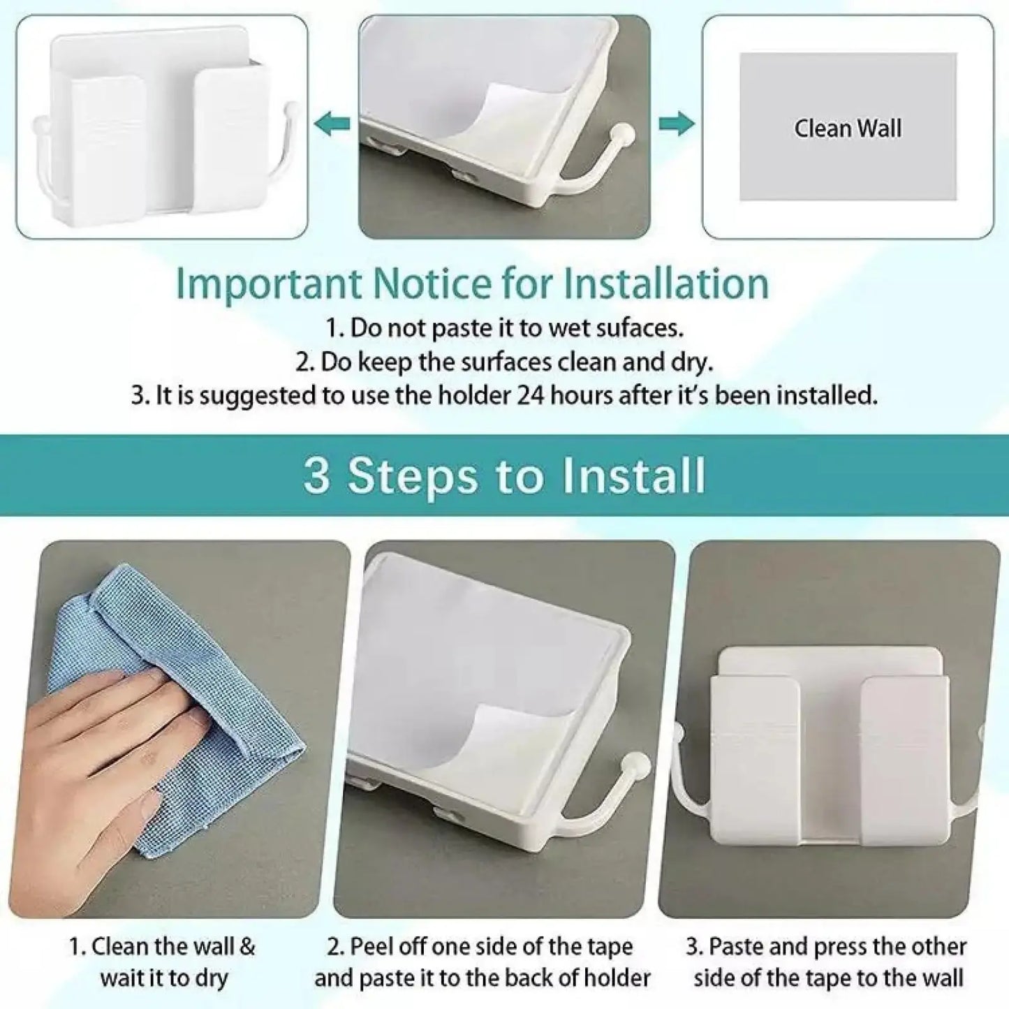 Mobile phone holder mounted on self-adhesive wall, wall-mounted mobile phone holder📱✨