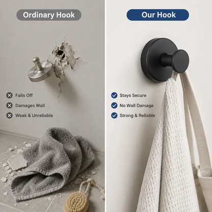 Stainless Steel Finish GripLock Heavy Duty Adhesive Wall Hooks