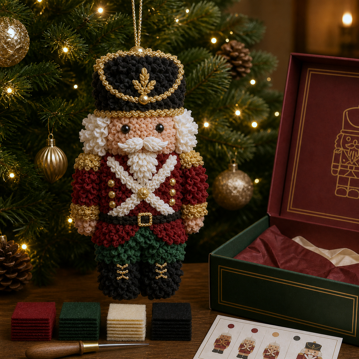 🔥 3D Fabric Poke Christmas Ornament Kit